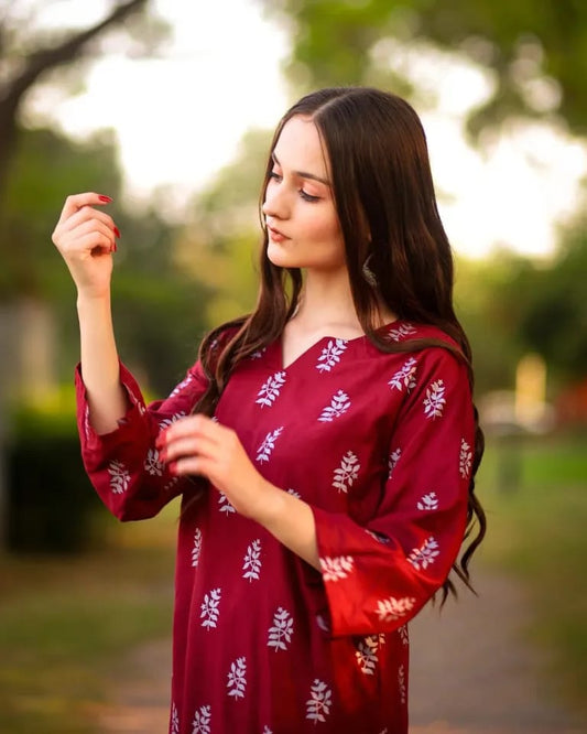 Women's Printed Linen 2-Piece Dress - Comfortable and Lightweight, Linen Fabric