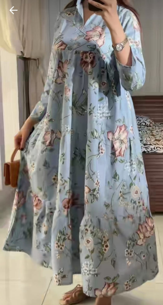 Ladies Long Soft Cotton Maxi , Ladies Long Maxi Cotton Stuff, Fine Quality Fabric