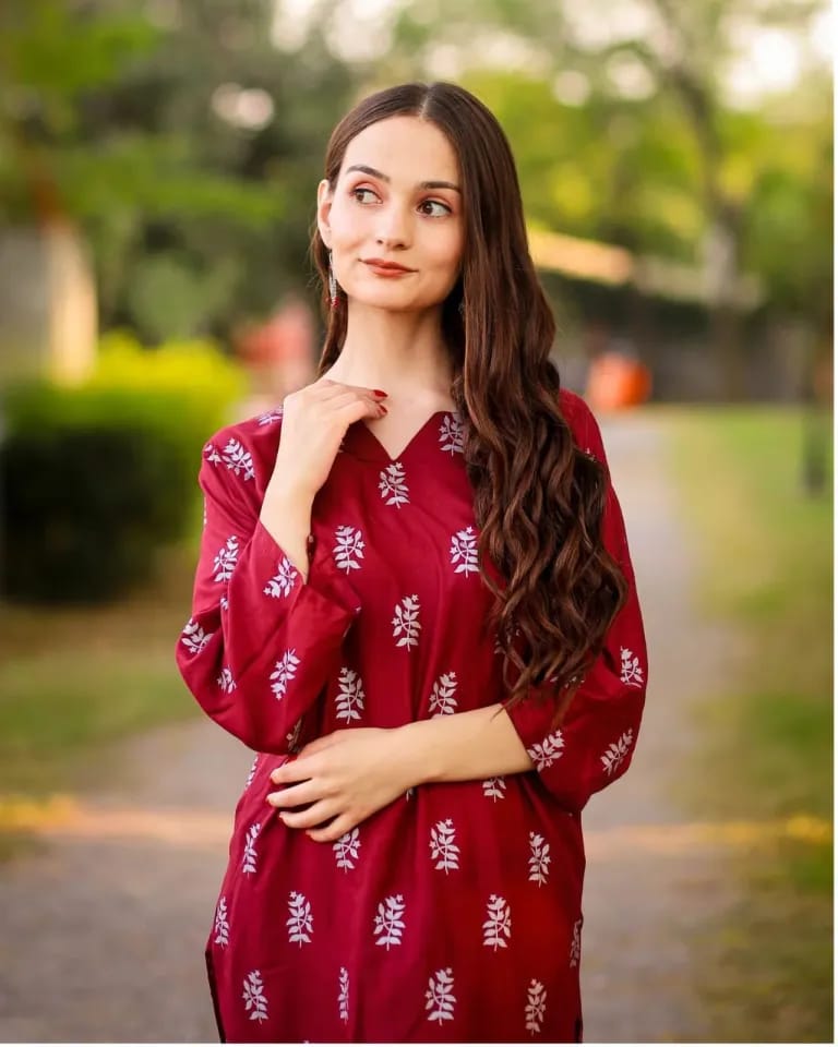 Women's Printed Linen 2-Piece Dress - Comfortable and Lightweight, Linen Fabric
