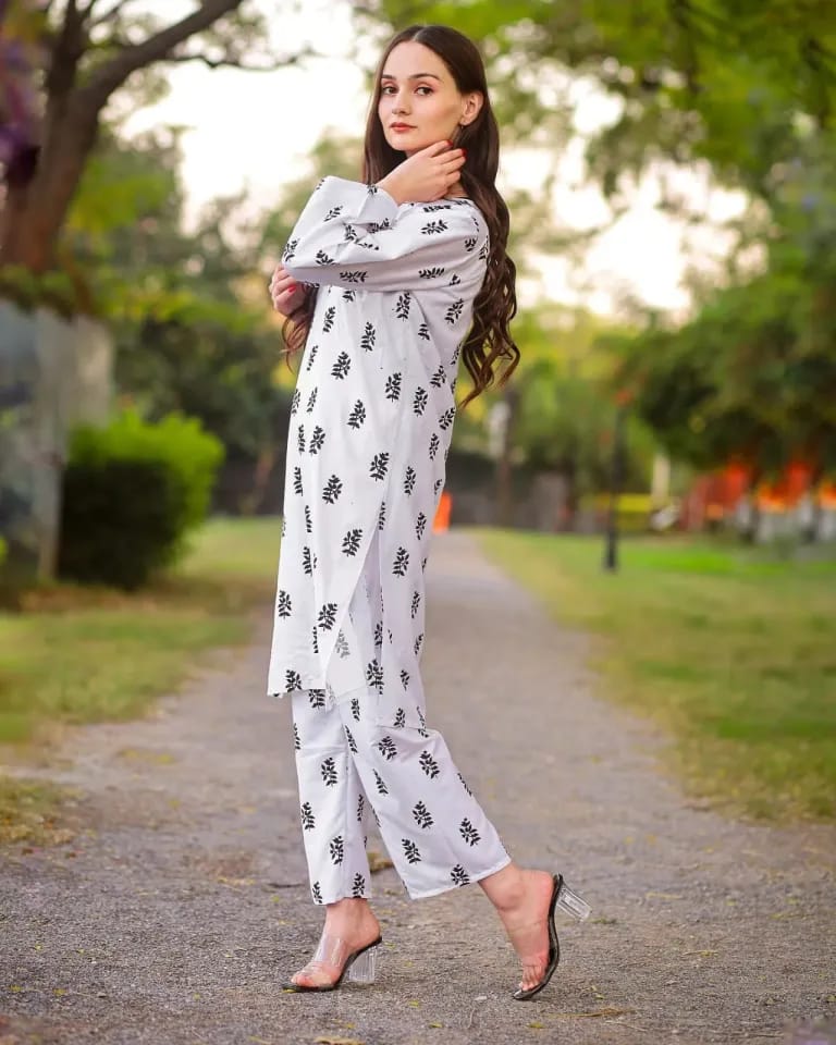 Women's Printed Linen 2-Piece Dress - Comfortable and Lightweight, Linen Fabric