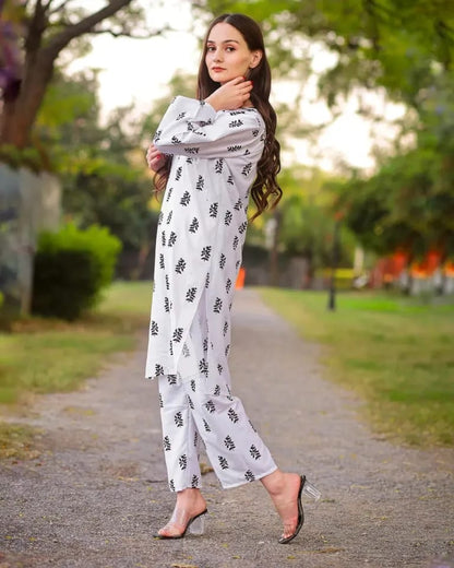 Women's Printed Linen 2-Piece Dress - Comfortable and Lightweight, Linen Fabric
