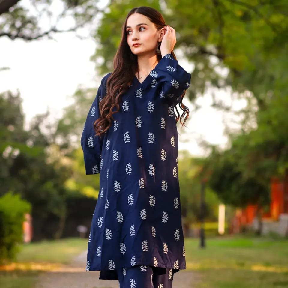 Women's Printed Linen 2-Piece Dress - Comfortable and Lightweight, Linen Fabric