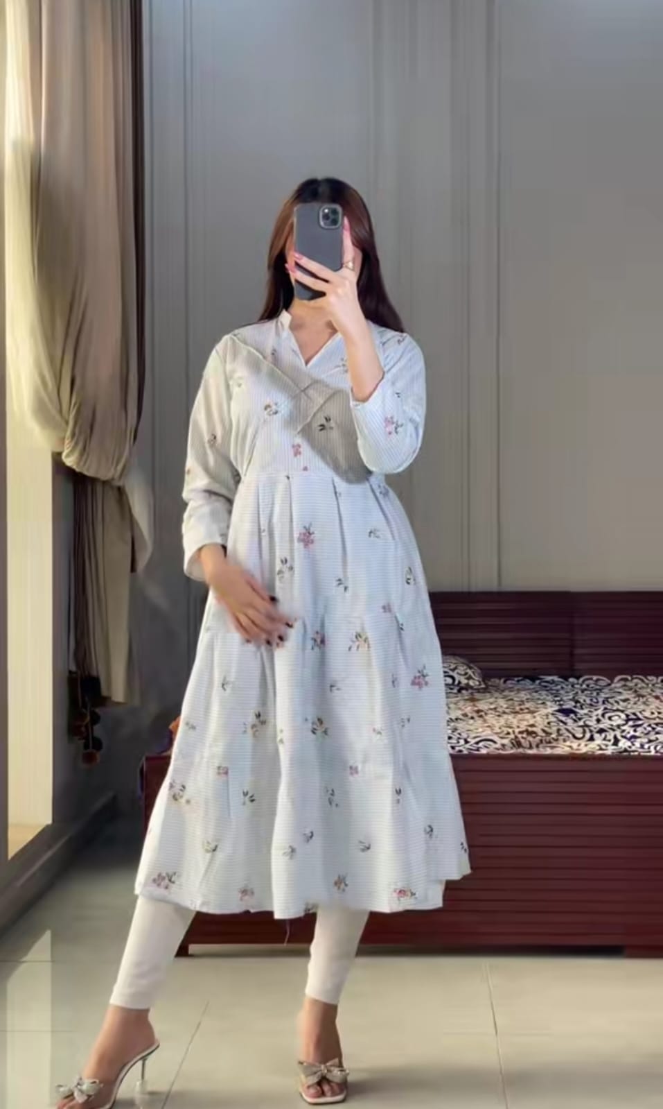 Ladies  Long Maxi, Ladies Long Frock, Ladies Long Flayerr Frock, Thick Cotton Fabric