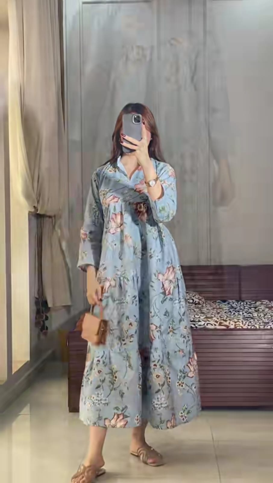 Ladies Long Soft Cotton Maxi , Ladies Long Maxi Cotton Stuff, Fine Quality Fabric
