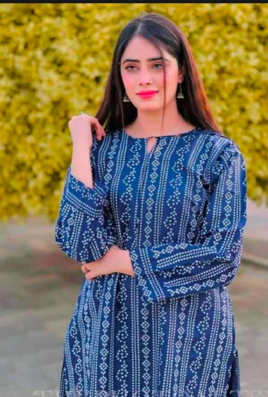 CHUNRI PRINTED 2 PIECE SUIT FOR LADIES, LINEN STUFF