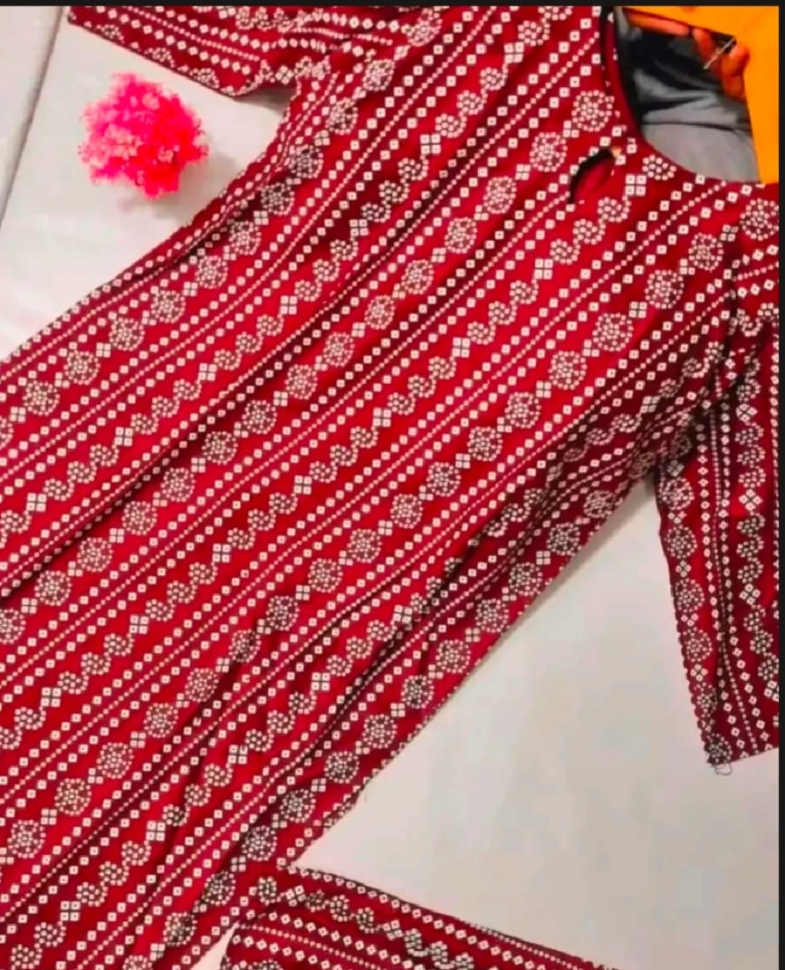 CHUNRI PRINTED 2 PIECE SUIT FOR LADIES, LINEN STUFF