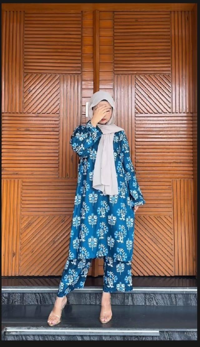 New MariGold Design 3D Block Print Stiched 2pc Suit For Womens / Girls / Ladies, Linen Fabric