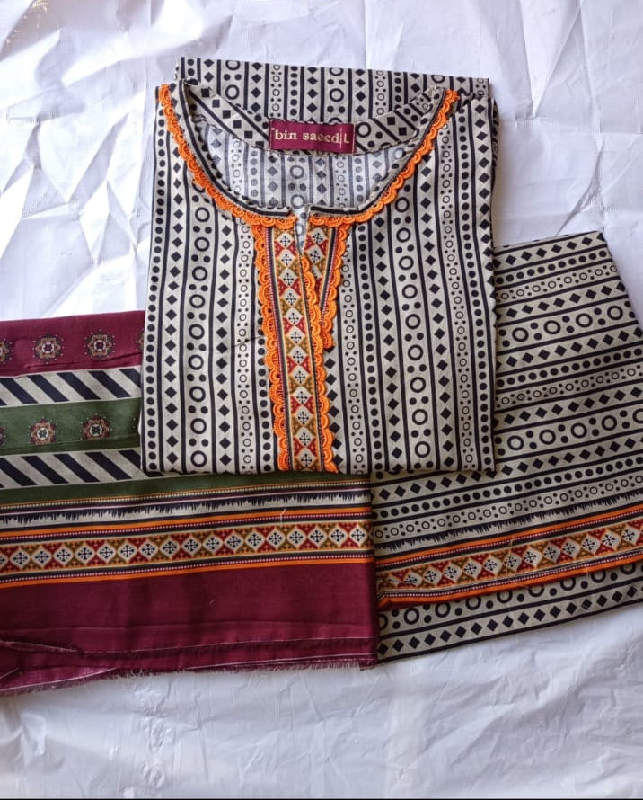ORIGINAL BIN SAEED THREE PIECE STICH SUIT