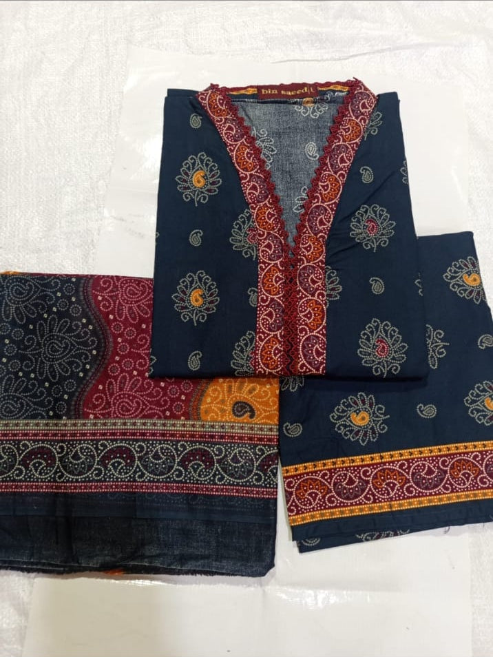 ORIGINAL BIN SAEED THREE PIECE STICH SUIT