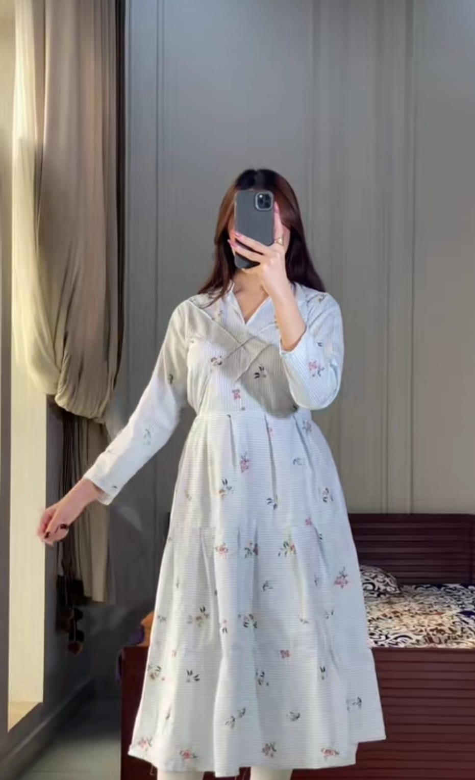 LADIES LONG FROCK, LONG MAXI COTTON