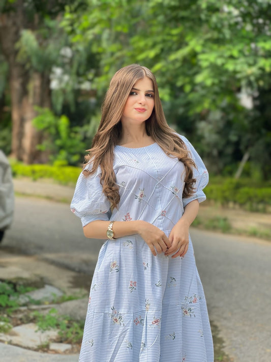 Ladies  Long Maxi, Ladies Long Frock, Ladies Long Flayerr Frock, Thick Cotton Fabric
